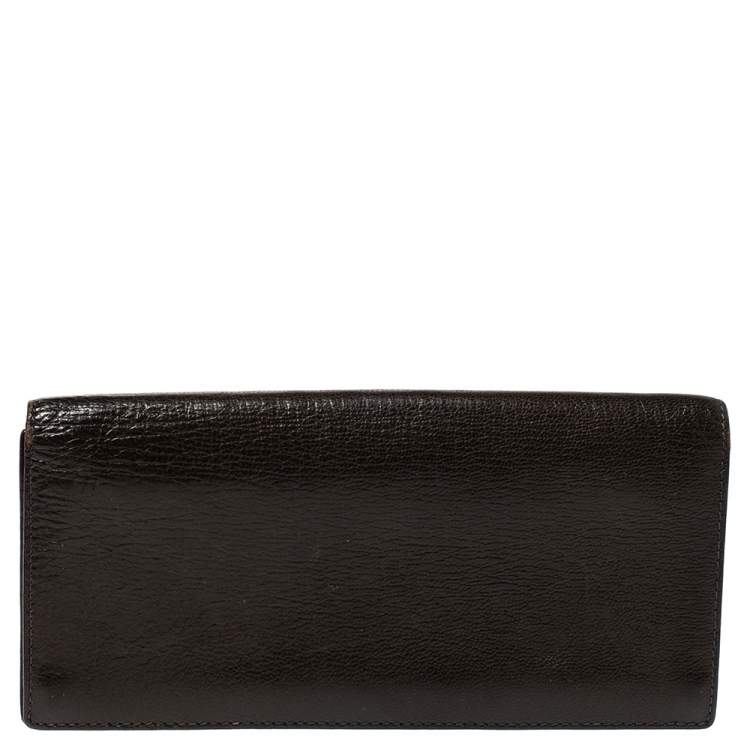 Pre Owned Cartier Olive Green Leather Pasha de Cartier Bifold Wallet