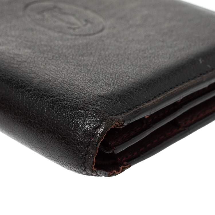 Pre Owned Cartier Black Leather Marcello de Cartier Bifold Wallet