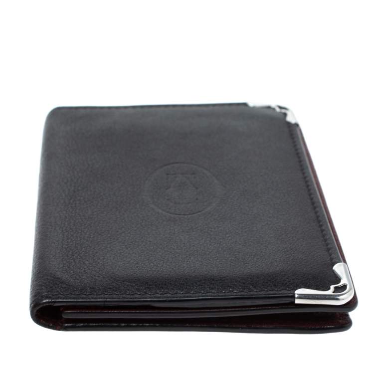 Pre Owned Cartier Black Leather Must De Cartier Card Holder