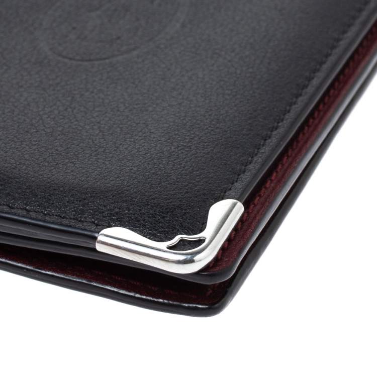 Pre Owned Cartier Black Leather Must De Cartier Card Holder