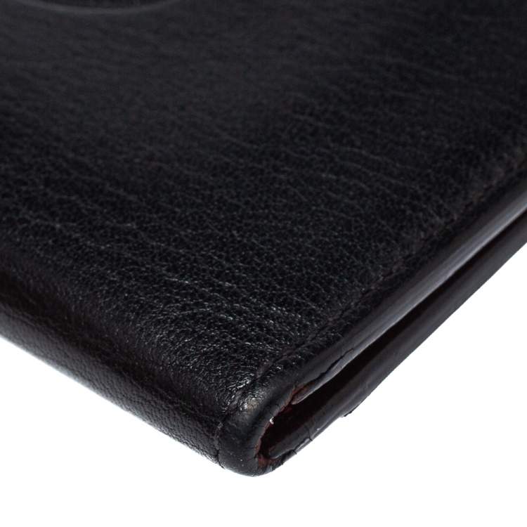 Pre Owned Cartier Black Leather Must De Cartier Card Holder