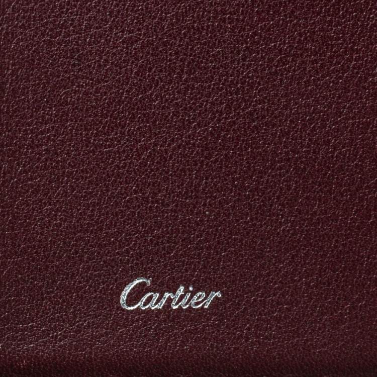 Pre Owned Cartier Black Leather Must De Cartier Card Holder