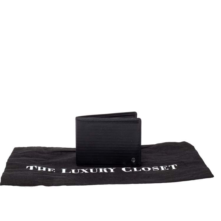 Pre Owned Cartier Black Leather Pasha Bifold Wallet