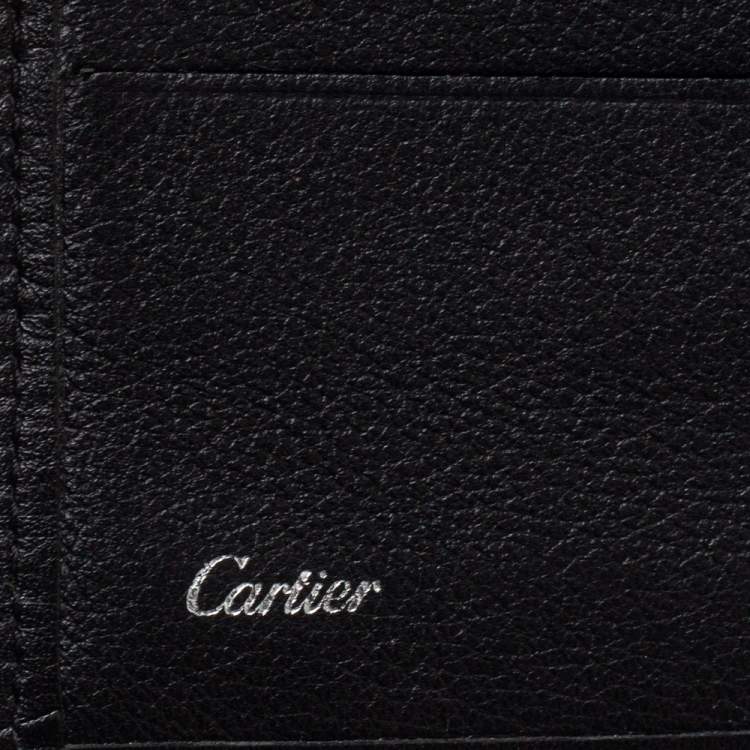 Pre Owned Cartier Black Leather Pasha Bifold Wallet