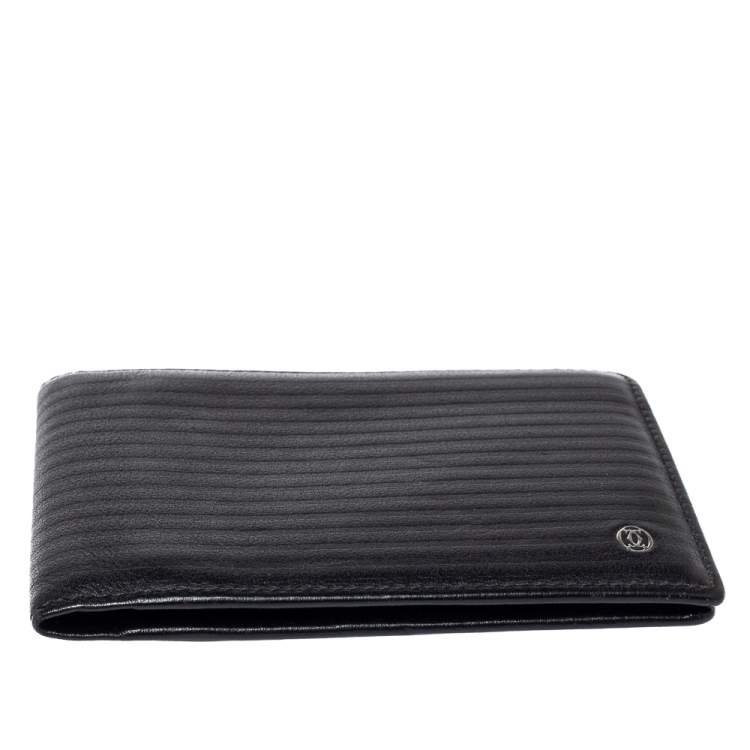Pre Owned Cartier Black Leather Pasha Bifold Wallet
