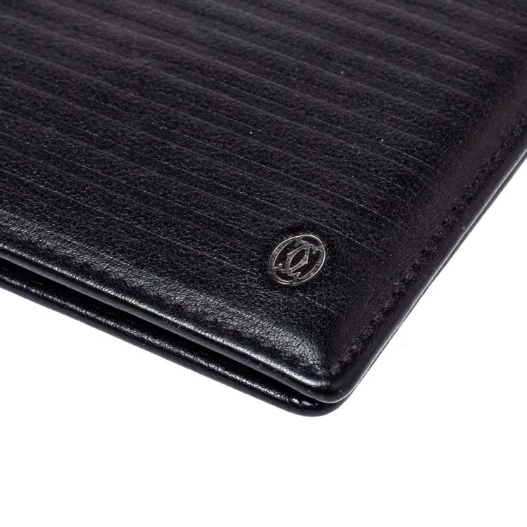 Pre Owned Cartier Black Leather Pasha Bifold Wallet