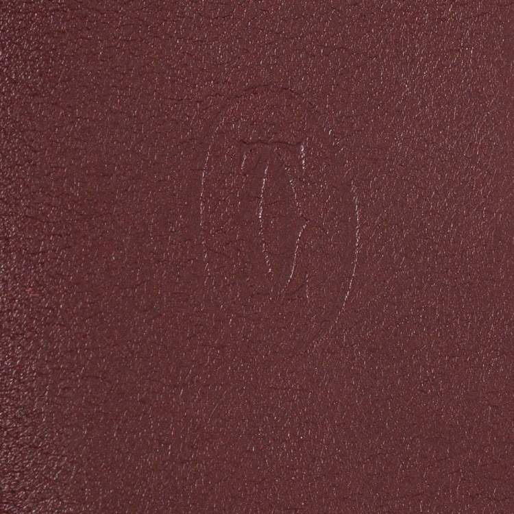 Pre Owned Cartier Maroon Leather Must De Cartier Multiple Wallet