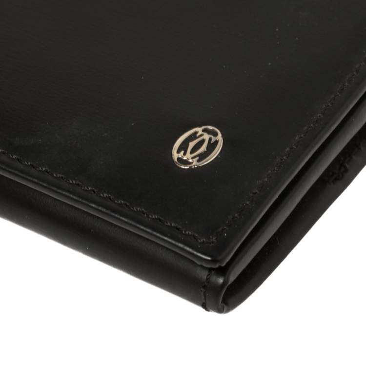 Pre Owned Cartier Black Leather Card Holder