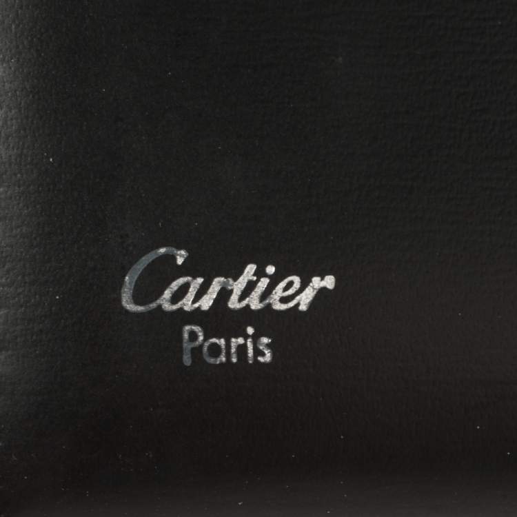Pre Owned Cartier Black Leather Card Holder