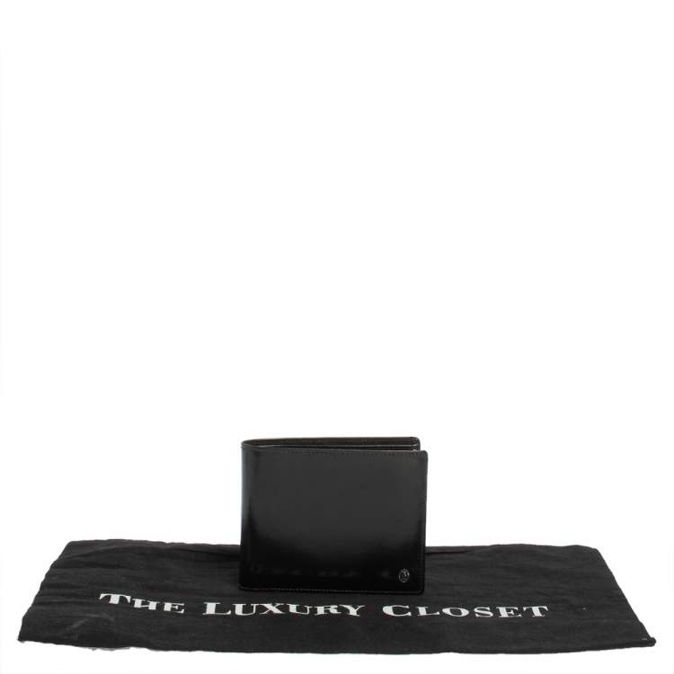 Pre Owned Cartier Black Leather Must De Cartier Bifold Wallet