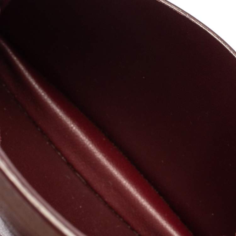 Pre Owned Cartier Burgundy Leather Must De Cartier Card Holder