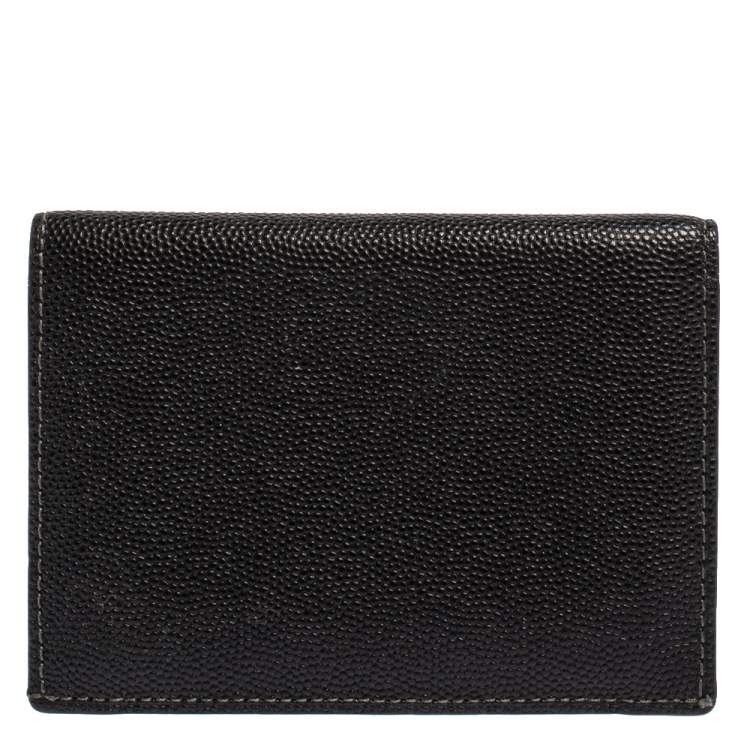 Pre Owned Cartier Black Leather Santos Business Card Holder