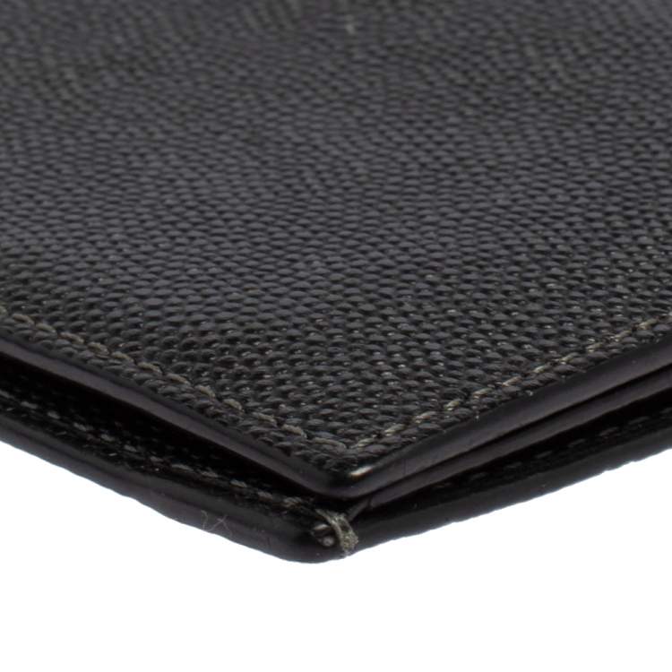 Pre Owned Cartier Black Leather Santos Business Card Holder
