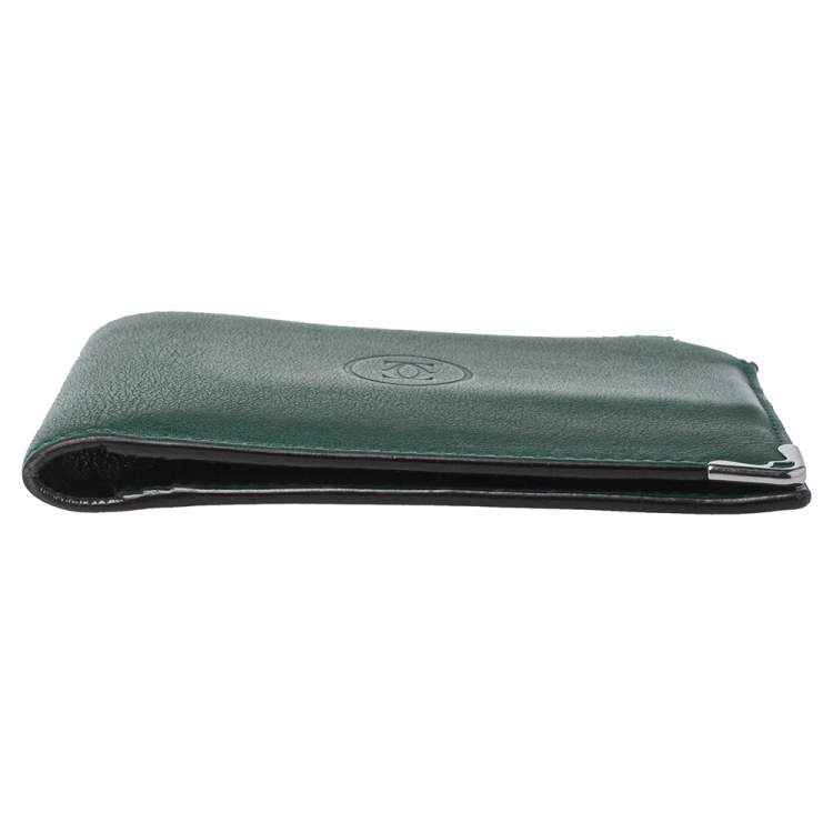 مملوكة مسبقًا Cartier Green Leather Must De Cartier Bifold Wallet 