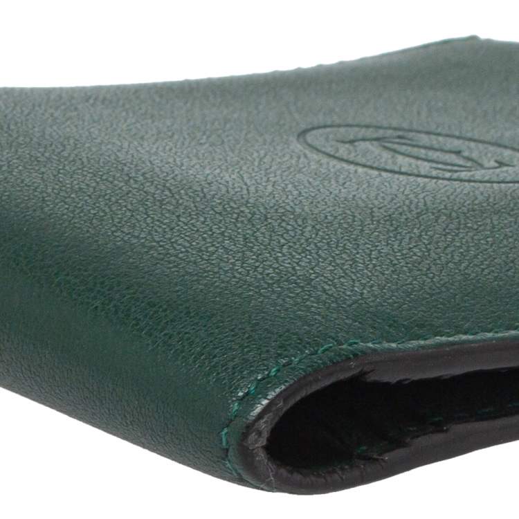 مملوكة مسبقًا Cartier Green Leather Must De Cartier Bifold Wallet 