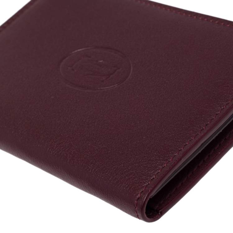 مملوكة مسبقًا Cartier Burgundy Leather Must De Cartier Card Holder