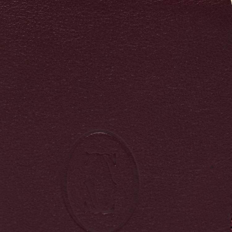 مملوكة مسبقًا Cartier Burgundy Leather Must De Cartier Card Holder