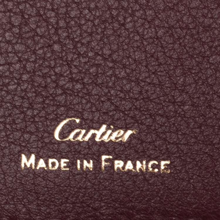 مملوكة مسبقًا Cartier Burgundy Leather Must De Cartier Card Holder