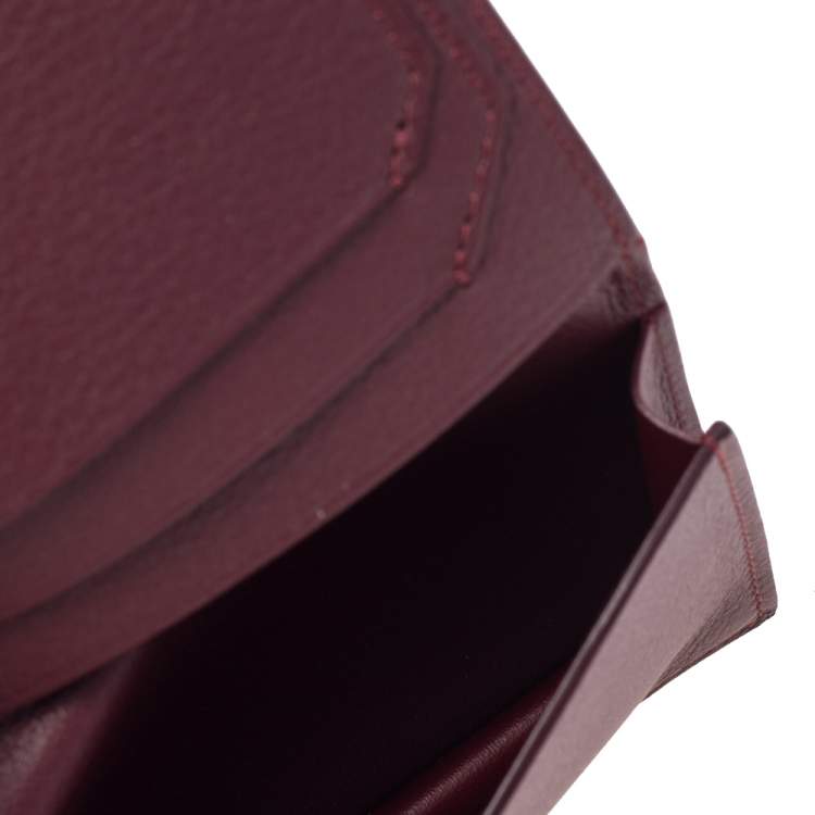مملوكة مسبقًا Cartier Burgundy Leather Must De Cartier Card Holder