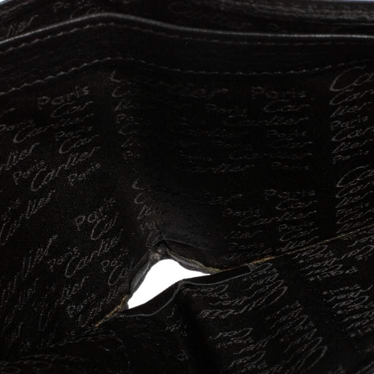 Pre Owned Cartier Black Leather Pasha De Bifold Wallet
