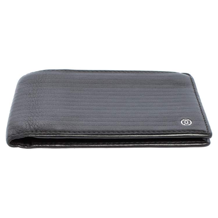 Pre Owned Cartier Black Leather Pasha De Bifold Wallet