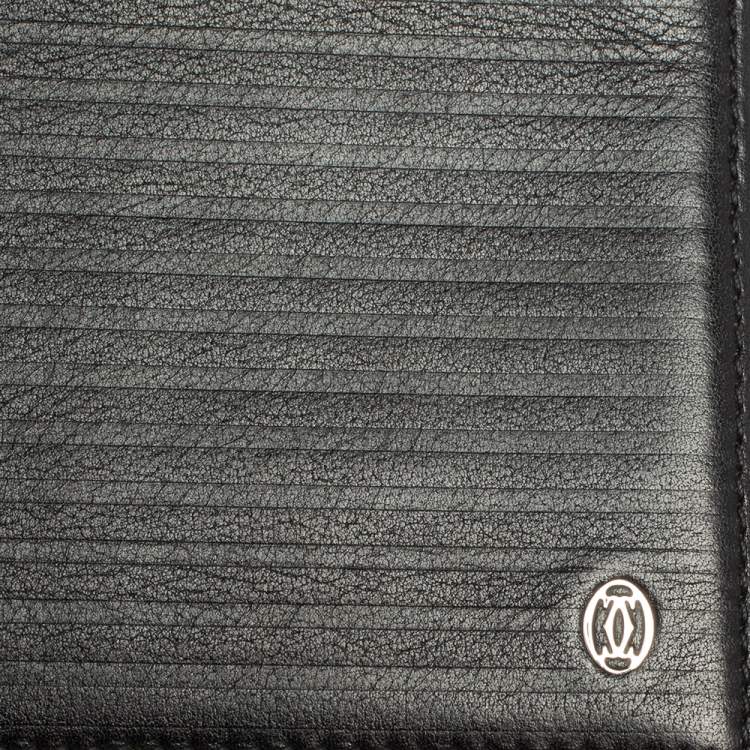 Pre Owned Cartier Black Leather Pasha De Bifold Wallet
