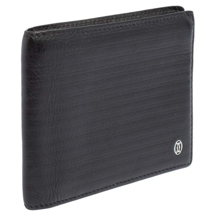 Pre Owned Cartier Black Leather Pasha De Bifold Wallet