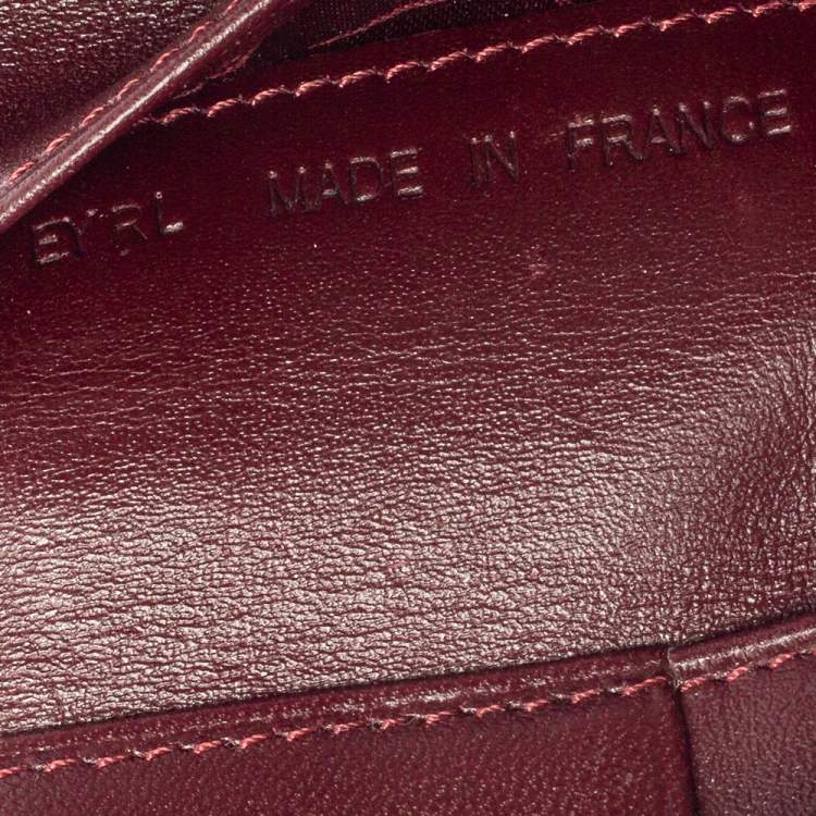 Pre Owned Cartier Burgundy Leather Must De Cartier 6CC Bifold Wallet