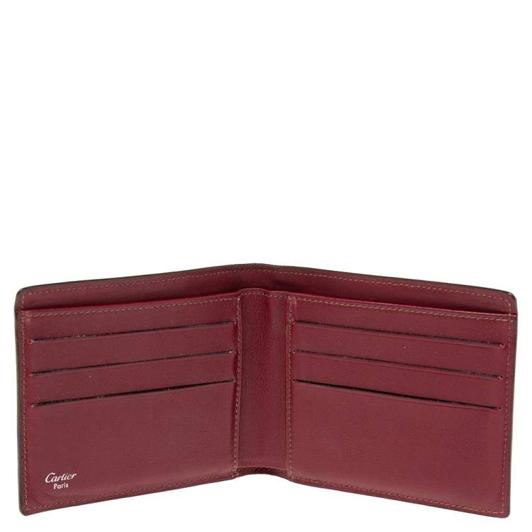 Pre Owned Cartier Dark Grey Suede Banknote 6CC Wallet