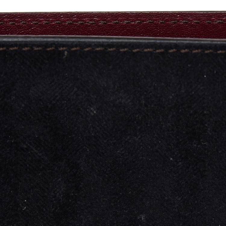 Pre Owned Cartier Black Suede Les Must 6CC Bifold Wallet