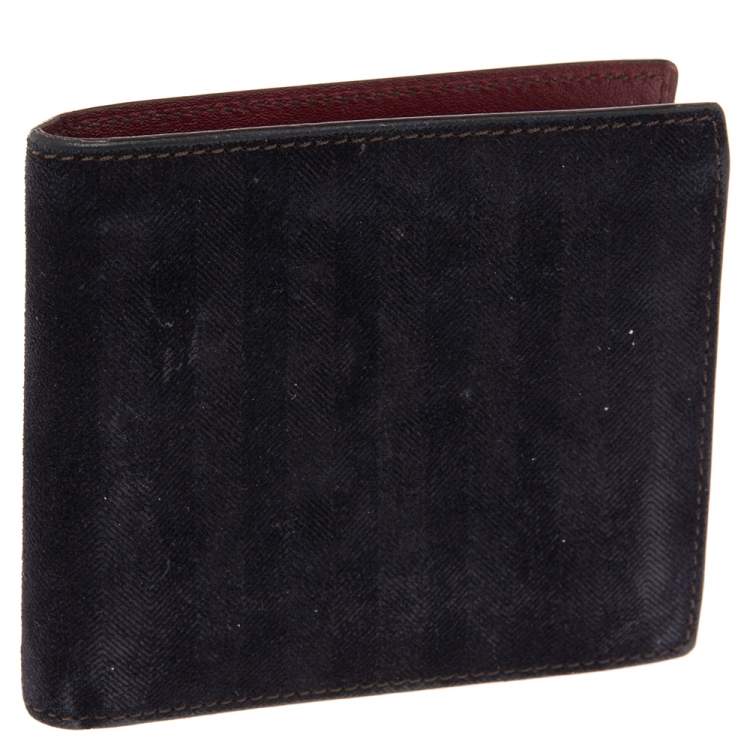 Pre Owned Cartier Black Suede Les Must 6CC Bifold Wallet