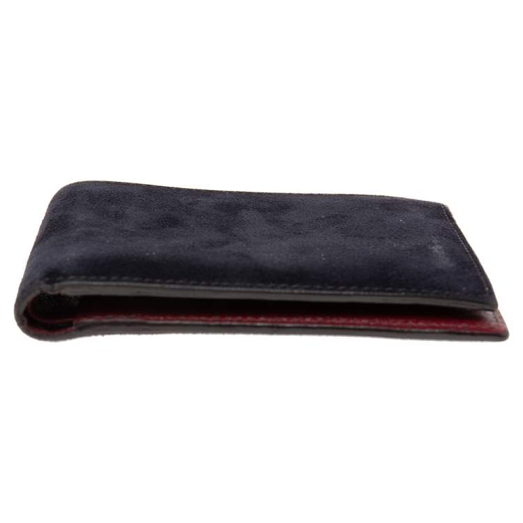 Pre Owned Cartier Black Suede Les Must 6CC Bifold Wallet