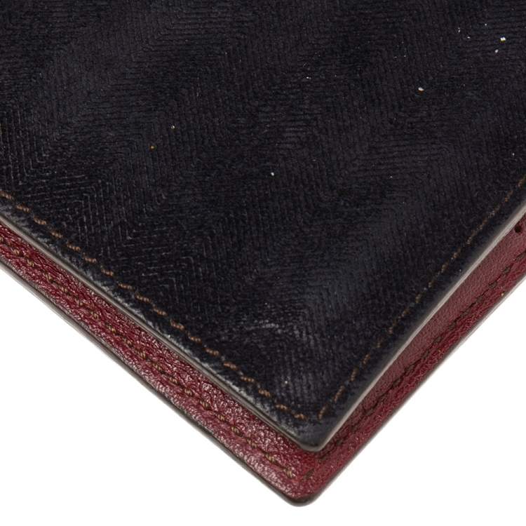 Pre Owned Cartier Black Suede Les Must 6CC Bifold Wallet