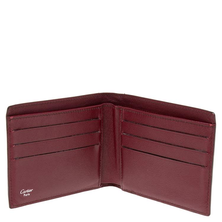 Pre Owned Cartier Black Suede Les Must 6CC Bifold Wallet