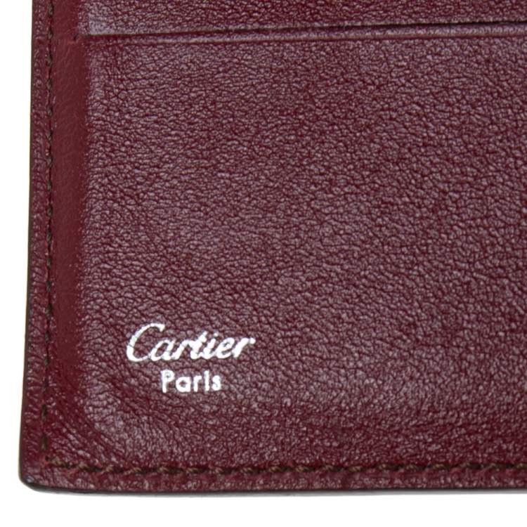 Pre Owned Cartier Black Suede Les Must 6CC Bifold Wallet