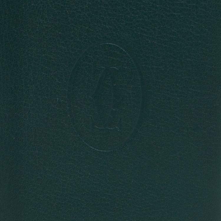 Pre Owned Cartier Green Leather Must de Cartier Card Holder