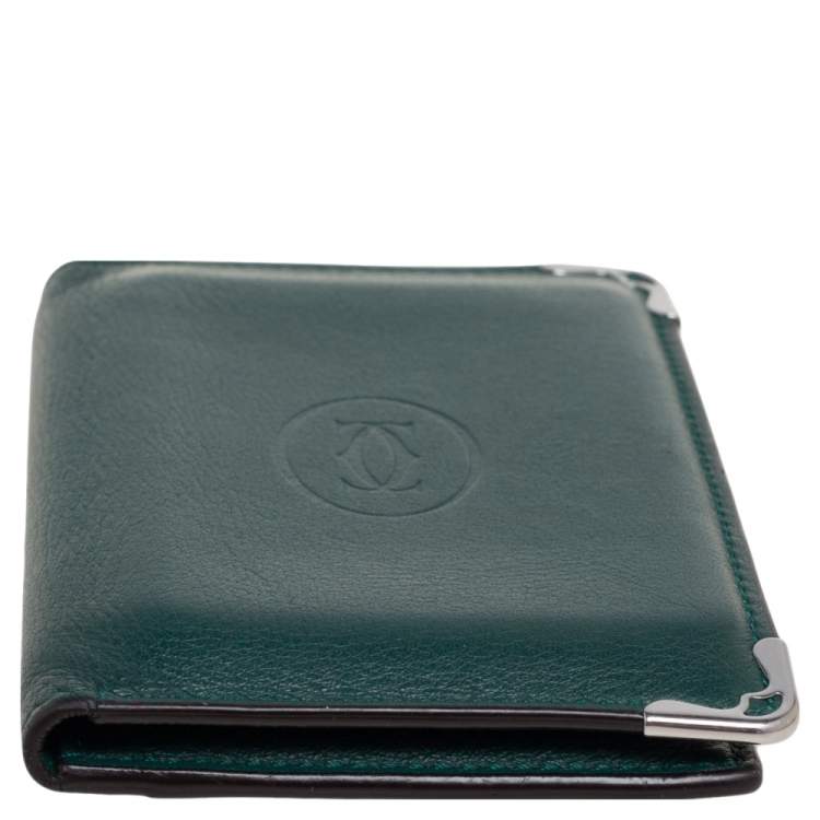Pre Owned Cartier Green Leather Must de Cartier Card Holder