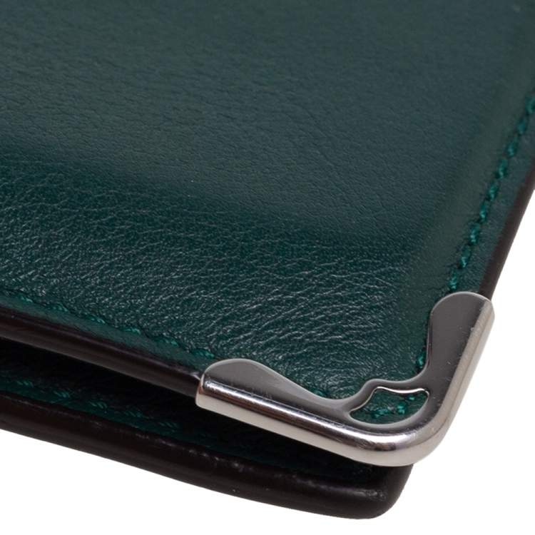 Pre Owned Cartier Green Leather Must de Cartier Card Holder