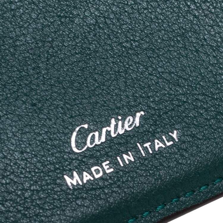 Pre Owned Cartier Green Leather Must de Cartier Card Holder