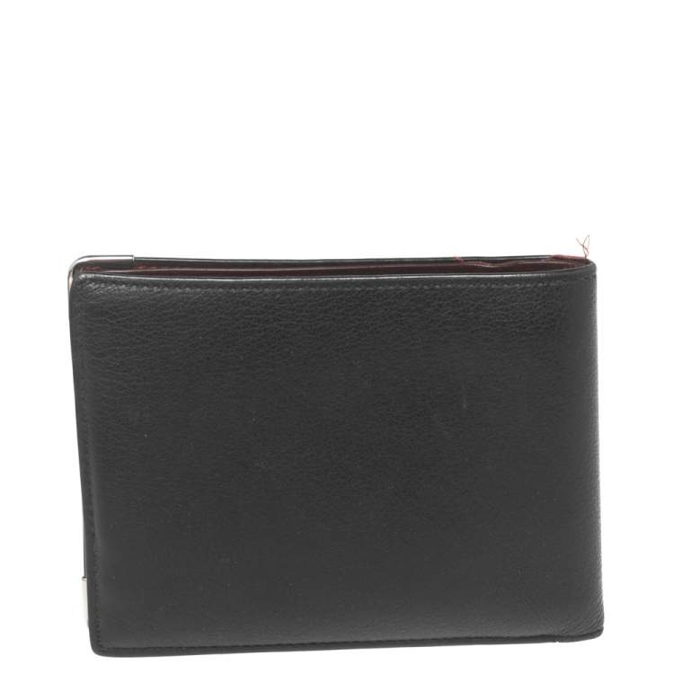 Pre Owned Cartier Black Leather Must de Cartier Bifold Wallet
