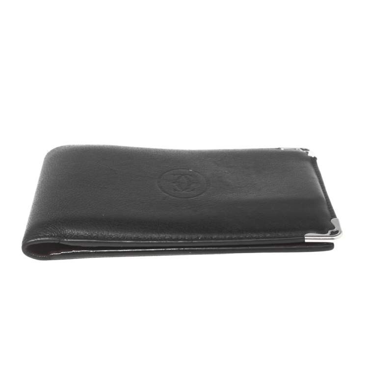 Pre Owned Cartier Black Leather Must de Cartier Bifold Wallet