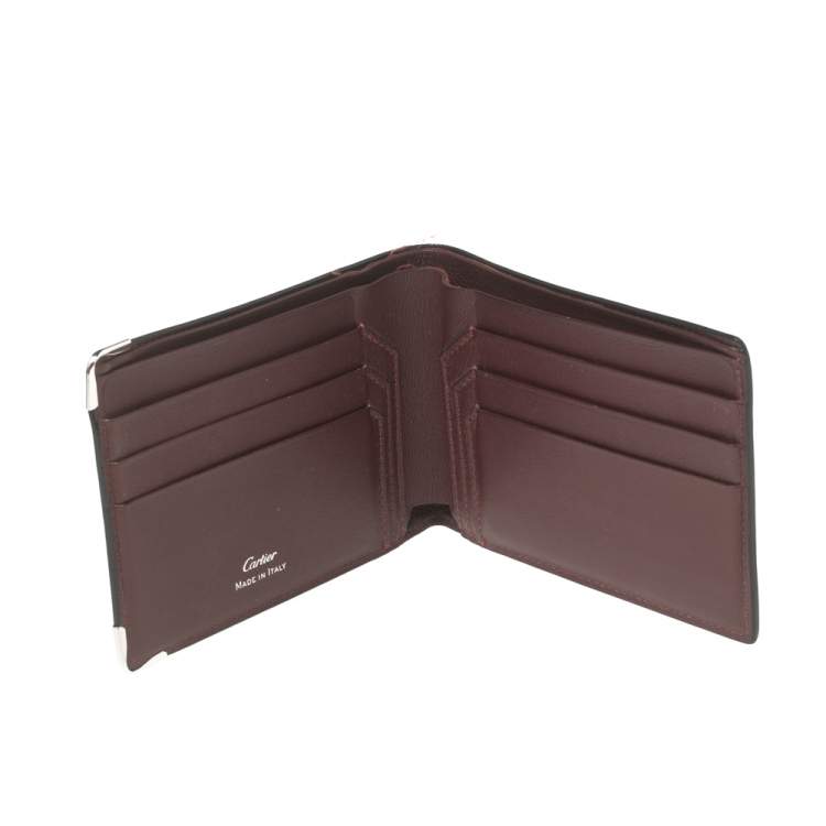 Pre Owned Cartier Black Leather Must de Cartier Bifold Wallet