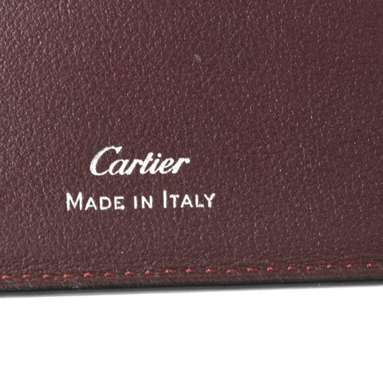 Pre Owned Cartier Black Leather Must de Cartier Bifold Wallet