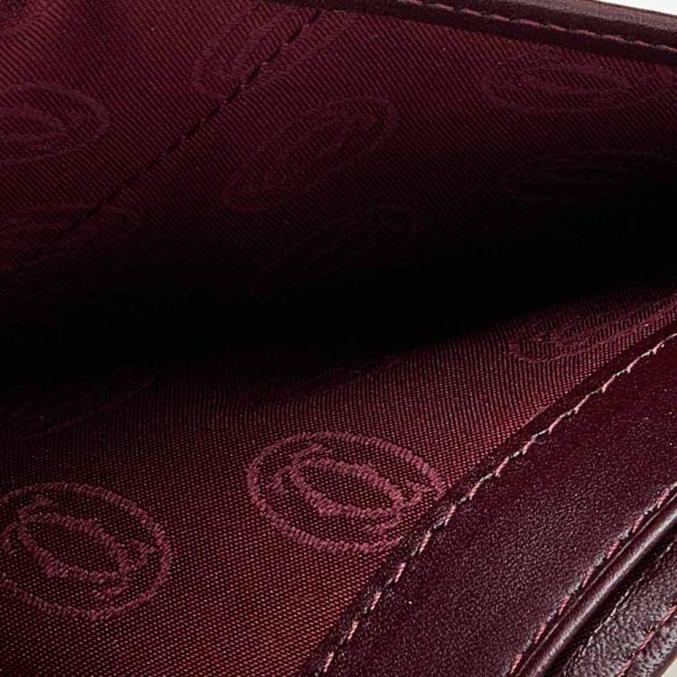 Pre Owned Cartier Burgundy Leather Must de Cartier Bifold Wallet