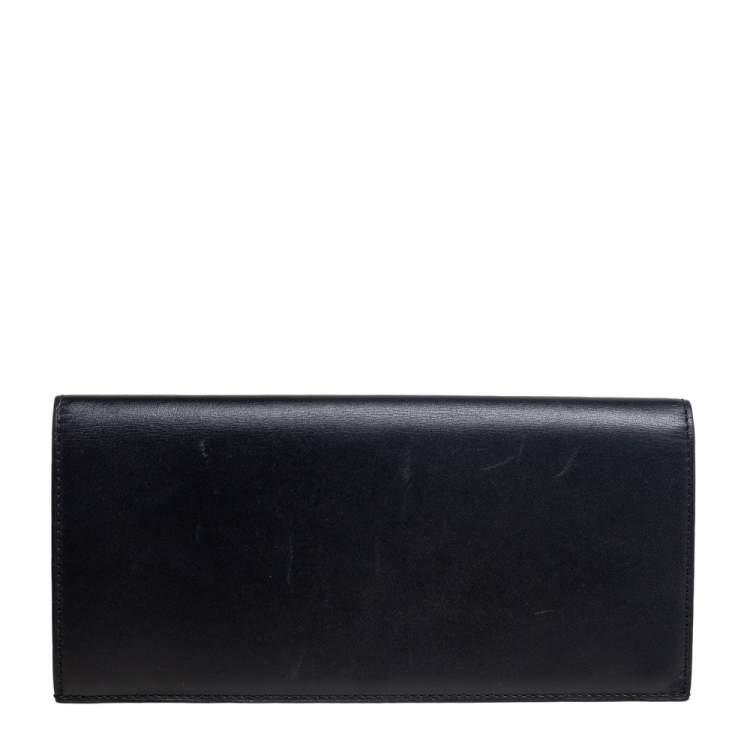 Pre Owned Cartier Black Leather Louis Cartier Bifold Continental Wallet