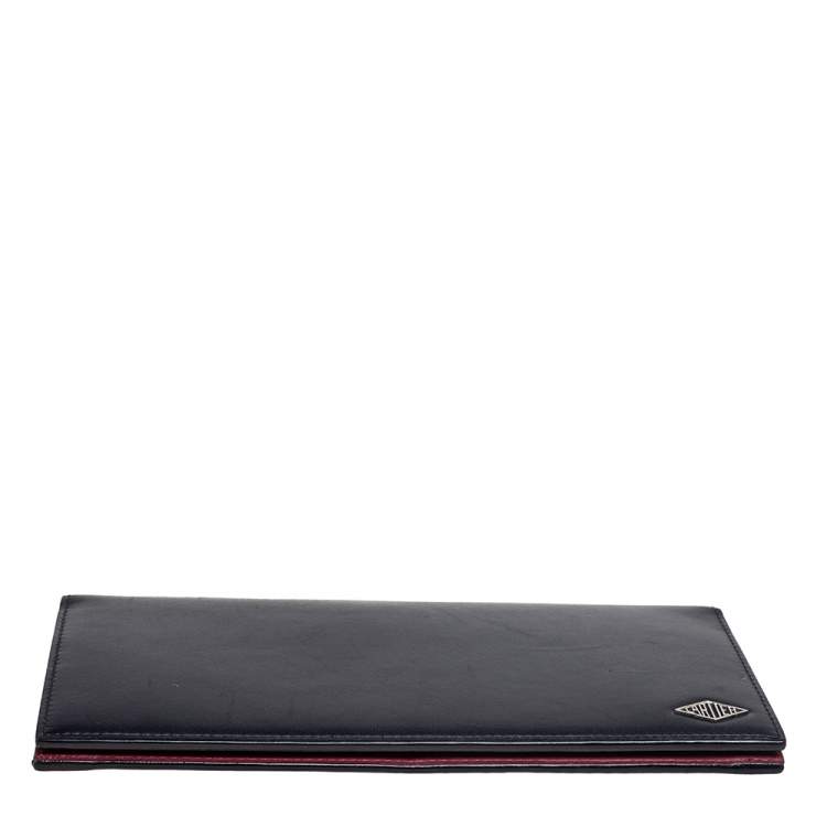 Pre Owned Cartier Black Leather Louis Cartier Bifold Continental Wallet