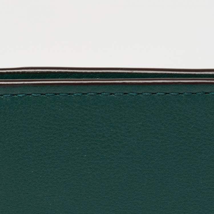 Pre Owned Cartier Green Leather Must De Cartier Card Holder