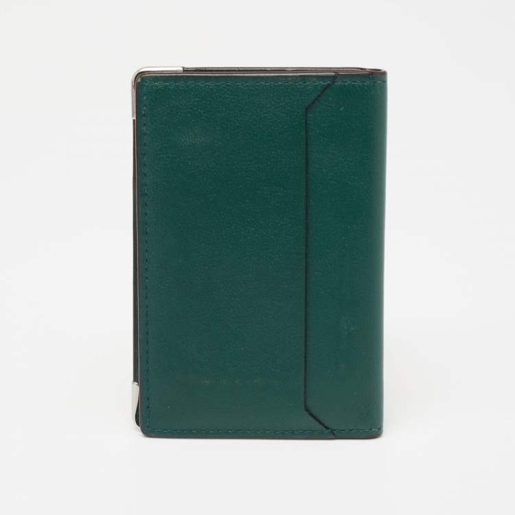 Pre Owned Cartier Green Leather Must De Cartier Card Holder