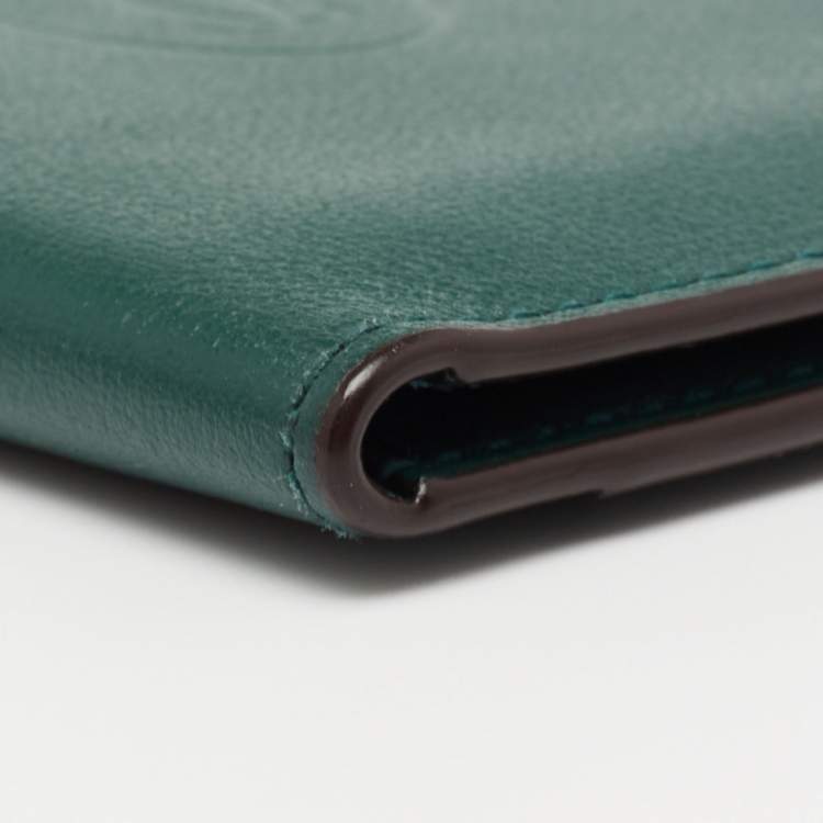 Pre Owned Cartier Green Leather Must De Cartier Card Holder