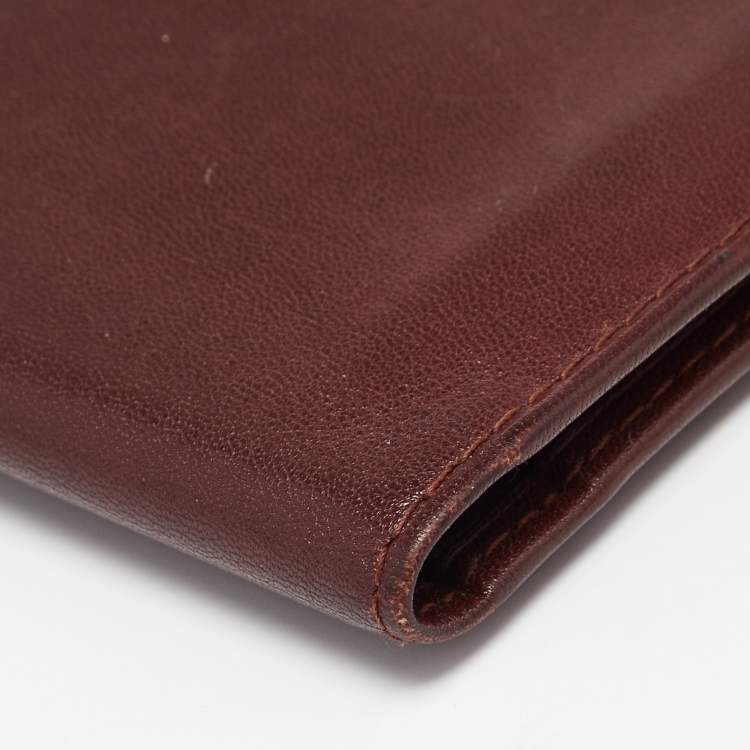 Pre Owned Cartier Burgundy Leather Must de Cartier Checkbook Wallet